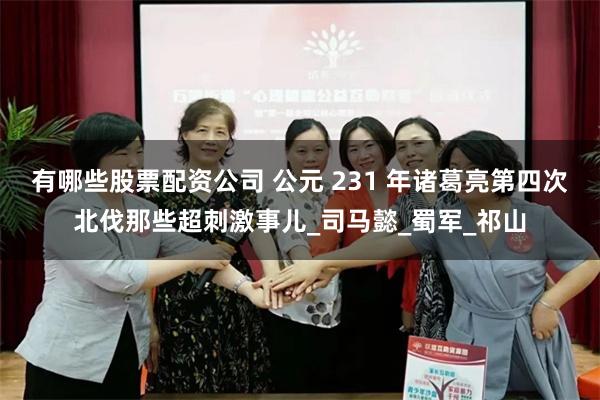 有哪些股票配资公司 公元 231 年诸葛亮第四次北伐那些超刺激事儿_司马懿_蜀军_祁山